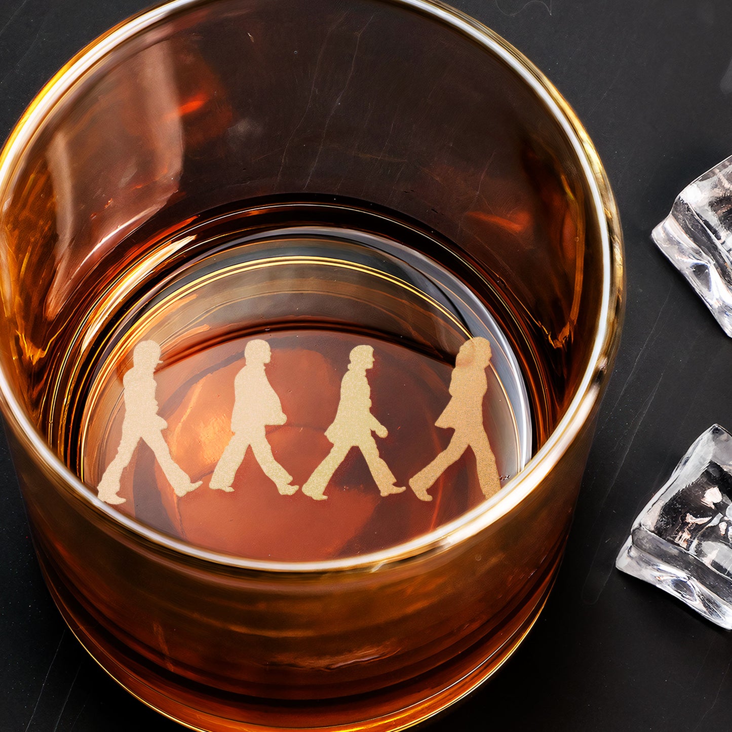 Abbey Road Engraved Whiskey Glass - Multiple Designs Available ( With Gift Box )