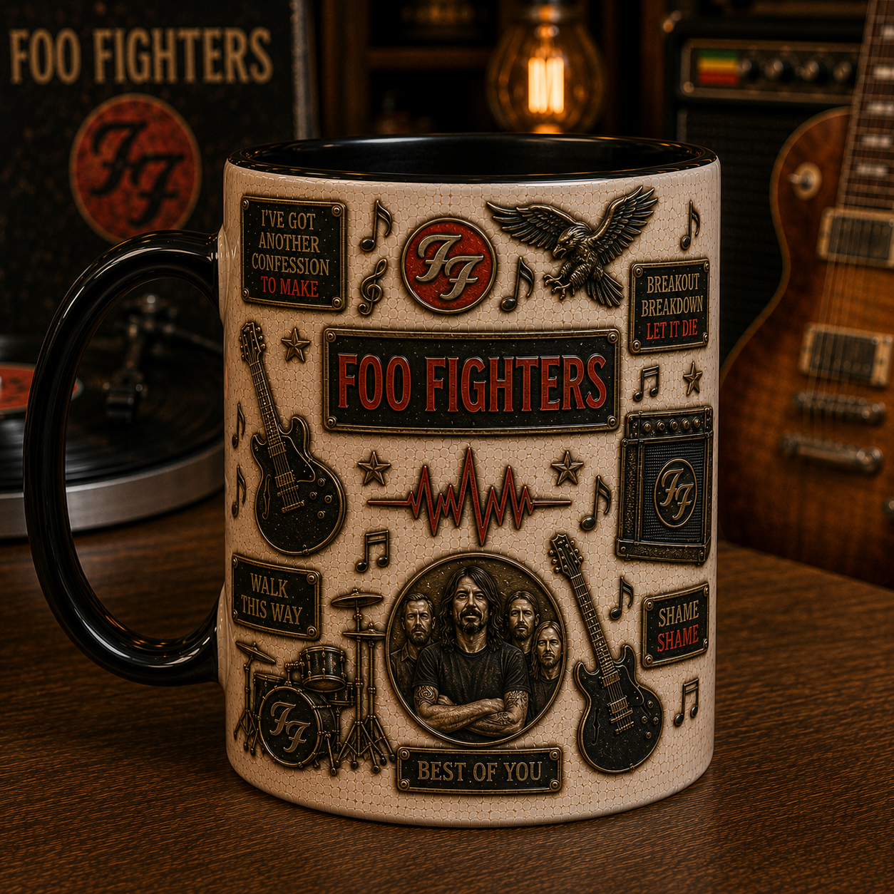 Foo Fighters Mug – Best of You & Everlong Inspired Ceramic Coffee Mug, Rock Band Fan Gift