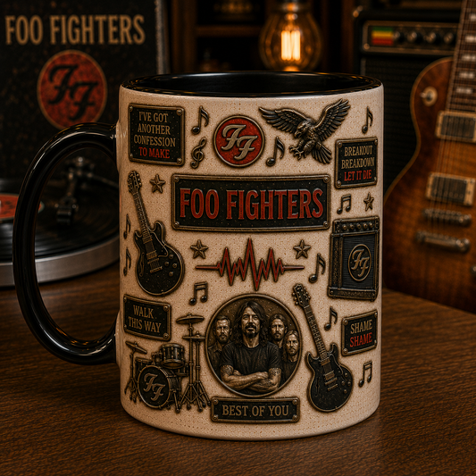Foo Fighters Mug – Best of You & Everlong Inspired Ceramic Coffee Mug, Rock Band Fan Gift