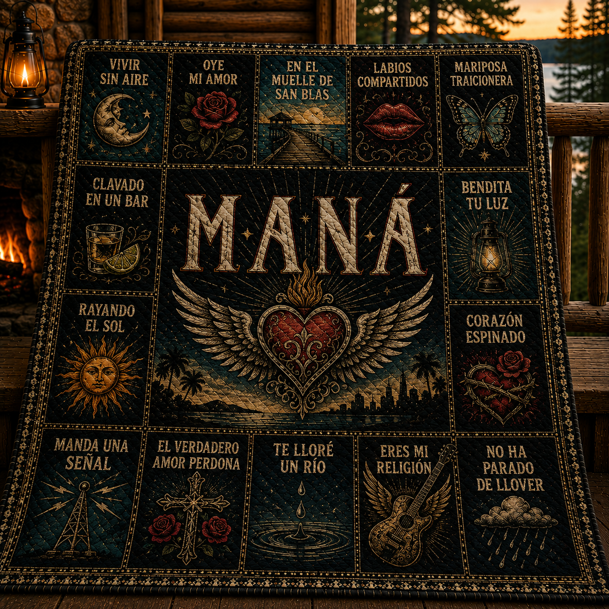 Mana Band Latin Rock Quilt Blanket – Rayando El Sol Journey In Every Stitch