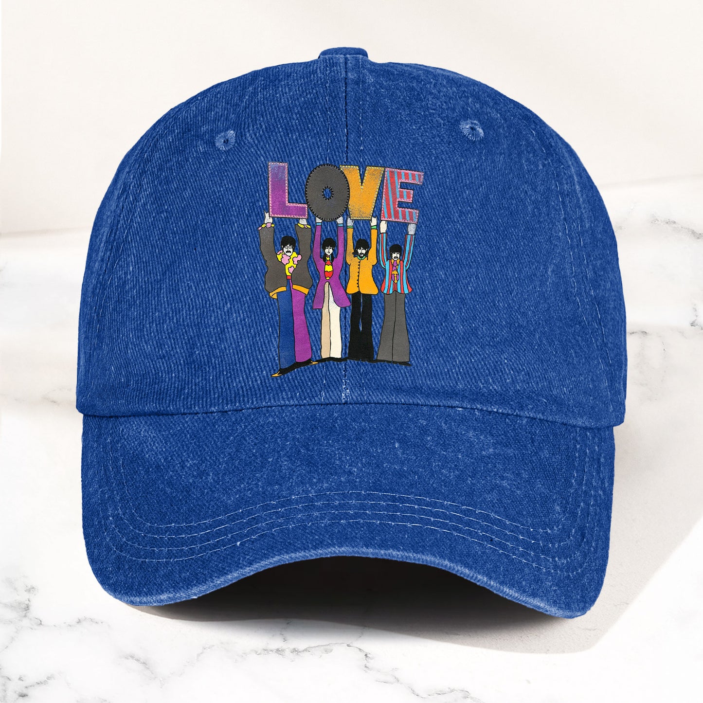The Beatles Denim Dad Cap – LOVE Album Inspired Design (With BOX)