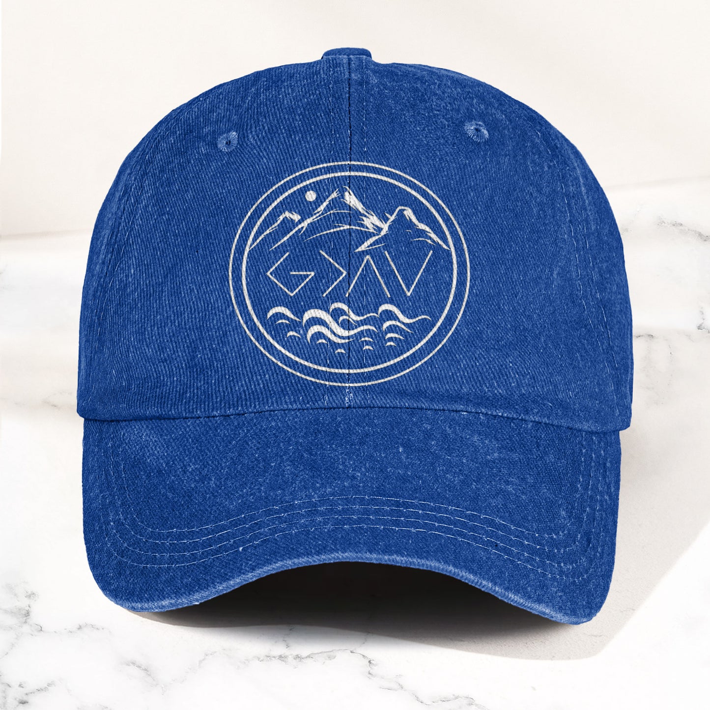 God Is Greater Than The Highs And Lows Denim Cap – Dad Cap Gift For Dad (With Box)
