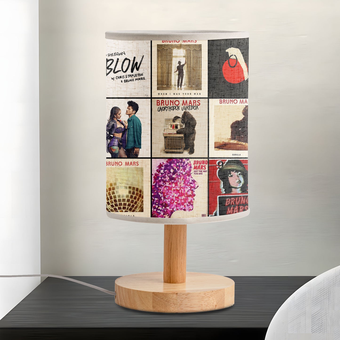Bruno Mars Fabric Lamp – A Warm Glow for True Fans