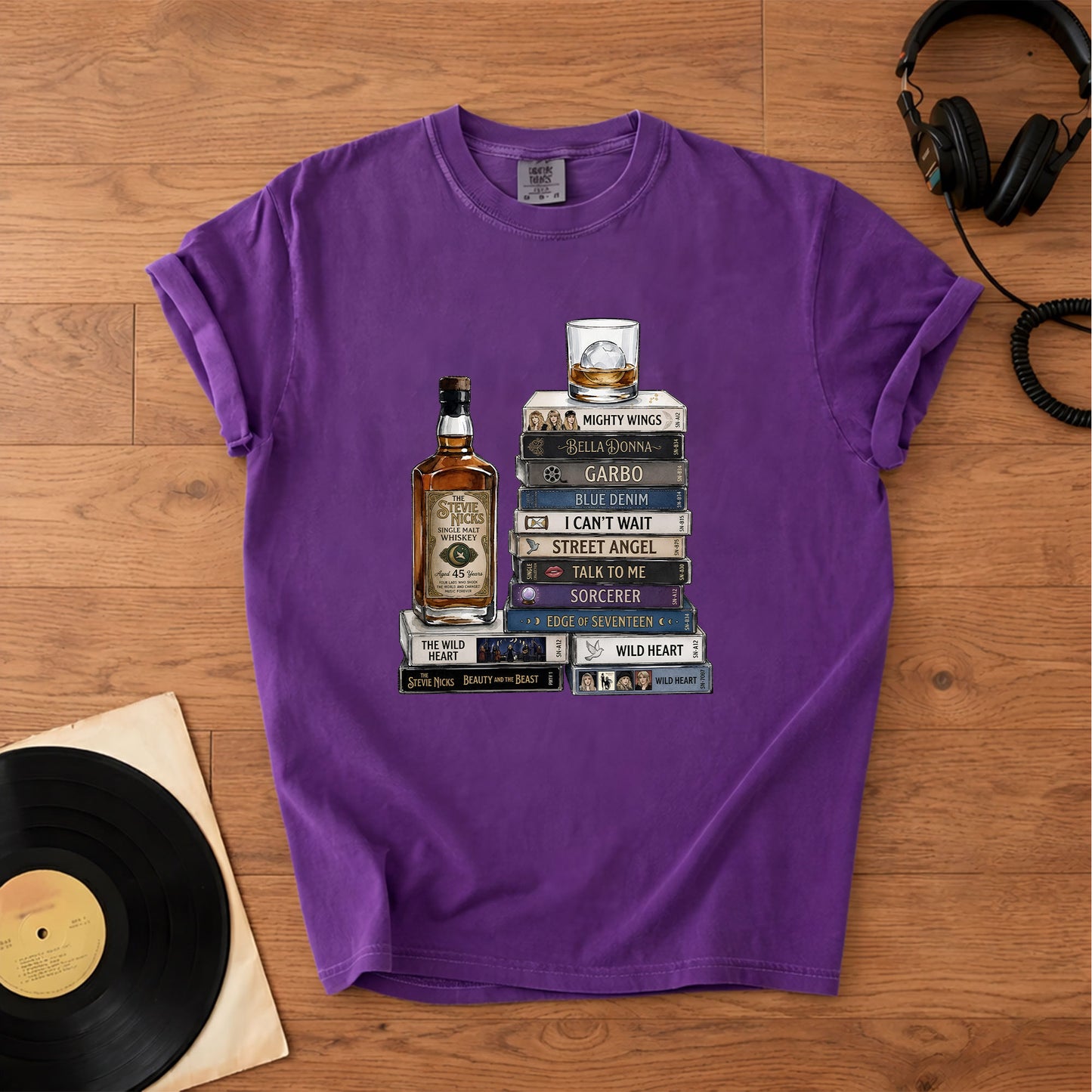 Stevie Nicks Cassette Album Collection Vintage T-Shirt – Retro Rock Music Stevie Nicks Merch Tee
