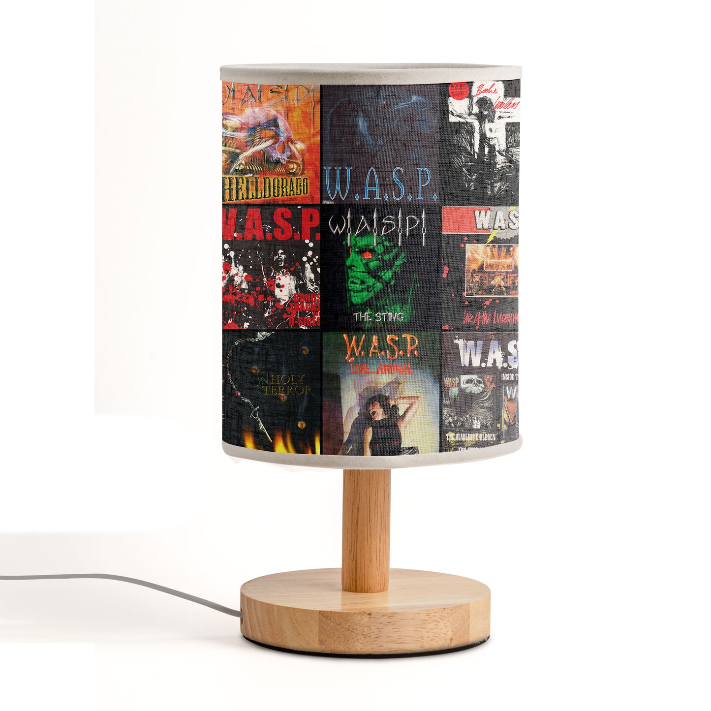W.A.S.P. Albums Fabric Lamp – Wild 80s Metal Flame Glow