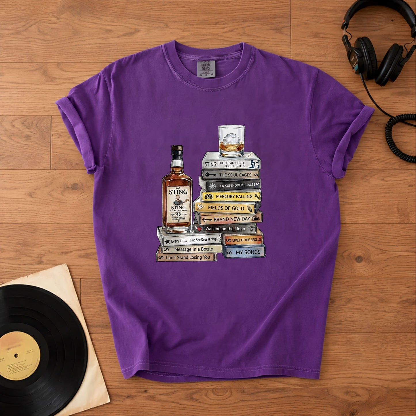 Sting Cassette Album Collection Vintage T-Shirt – Retro Rock Music Merch Tee
