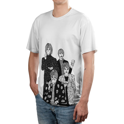 The Beatles Art T-Shirt – Rock Music The Fab Four Tea Club Graphic Unisex Tee