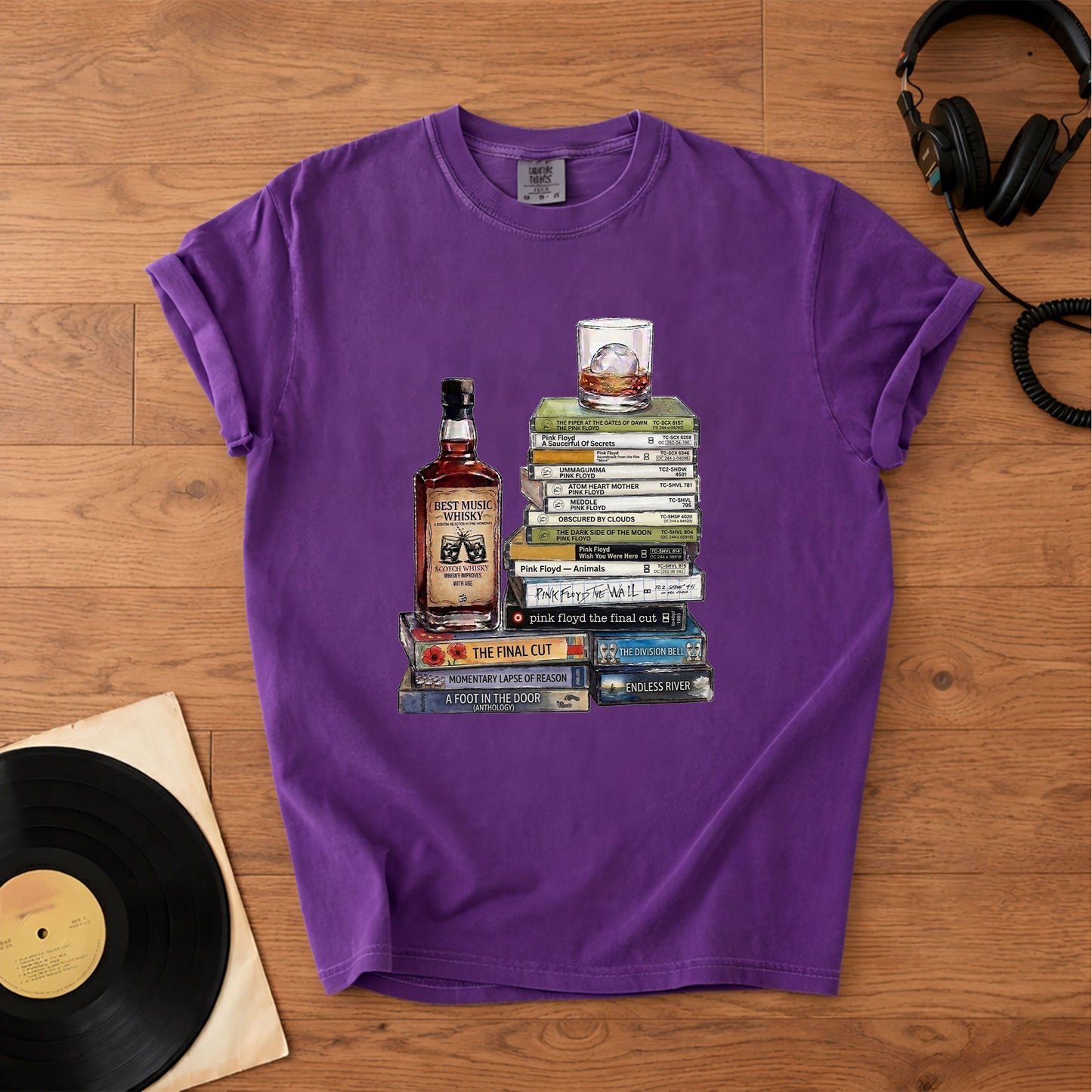 Pink Floyd Cassette Collection T-Shirt – Retro Music Pink Floyd Band Merch Tee