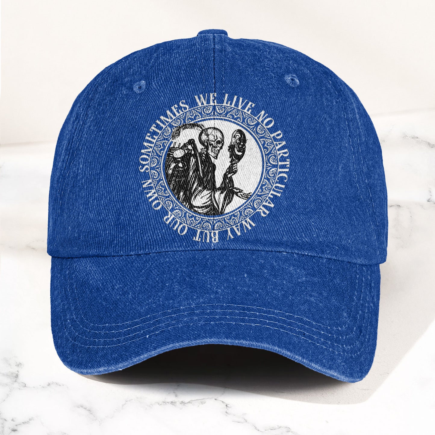 Grateful Dead Eyes of the World Music Merch Denim Cap – Retro Vintage Dad Cap Gift For Dad (With Box)