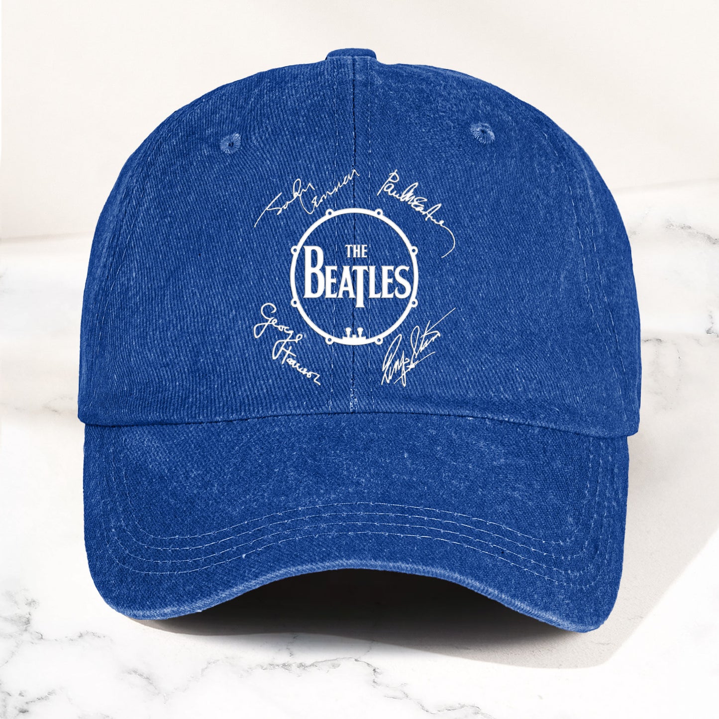 The Beatles Denim Dad Cap – Classic Drum Logo Signature Design ( With BOX)