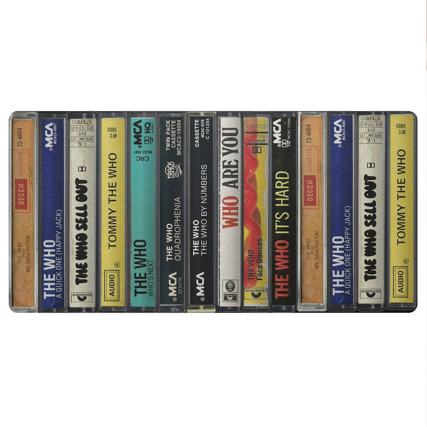 The Who Cassette Album Collage Print Desk Mat – Non-slip Office Gift Keyboard Pad Birthday Gift For Music Lovers