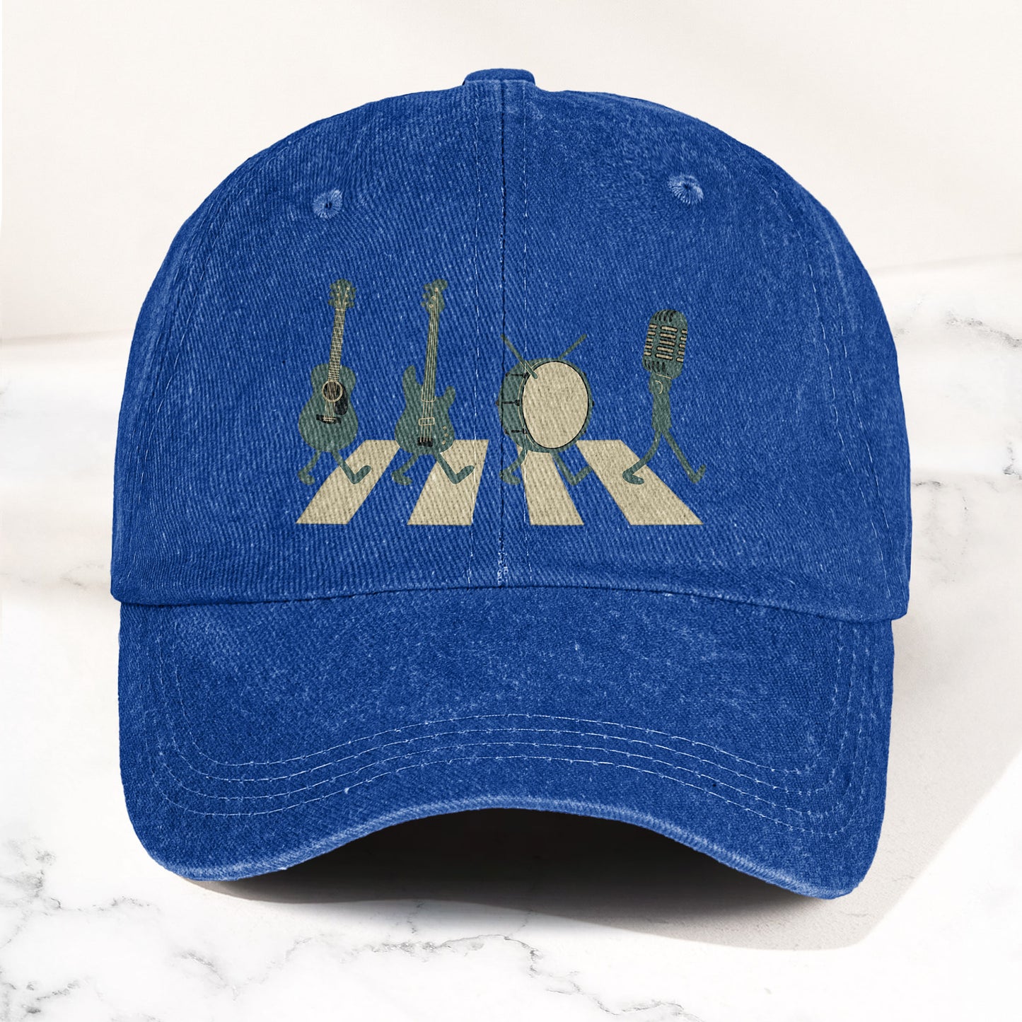 The Beatles Music Instruments Abbey Road Style Parody Vintage Denim Cap – Retro Music Band Cap Gift For Dad (With Box)