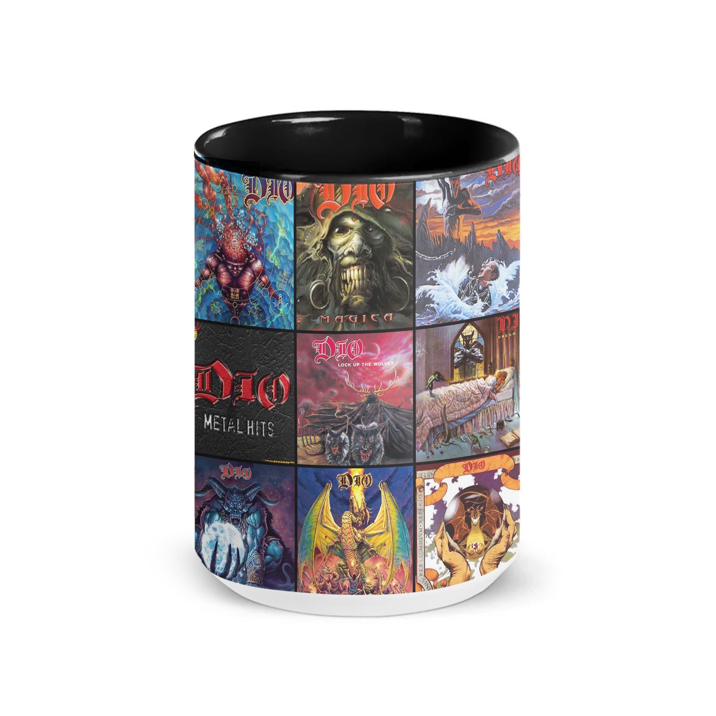 Dio Accent Mug – Heavy Metal Album Cover Collage Gift