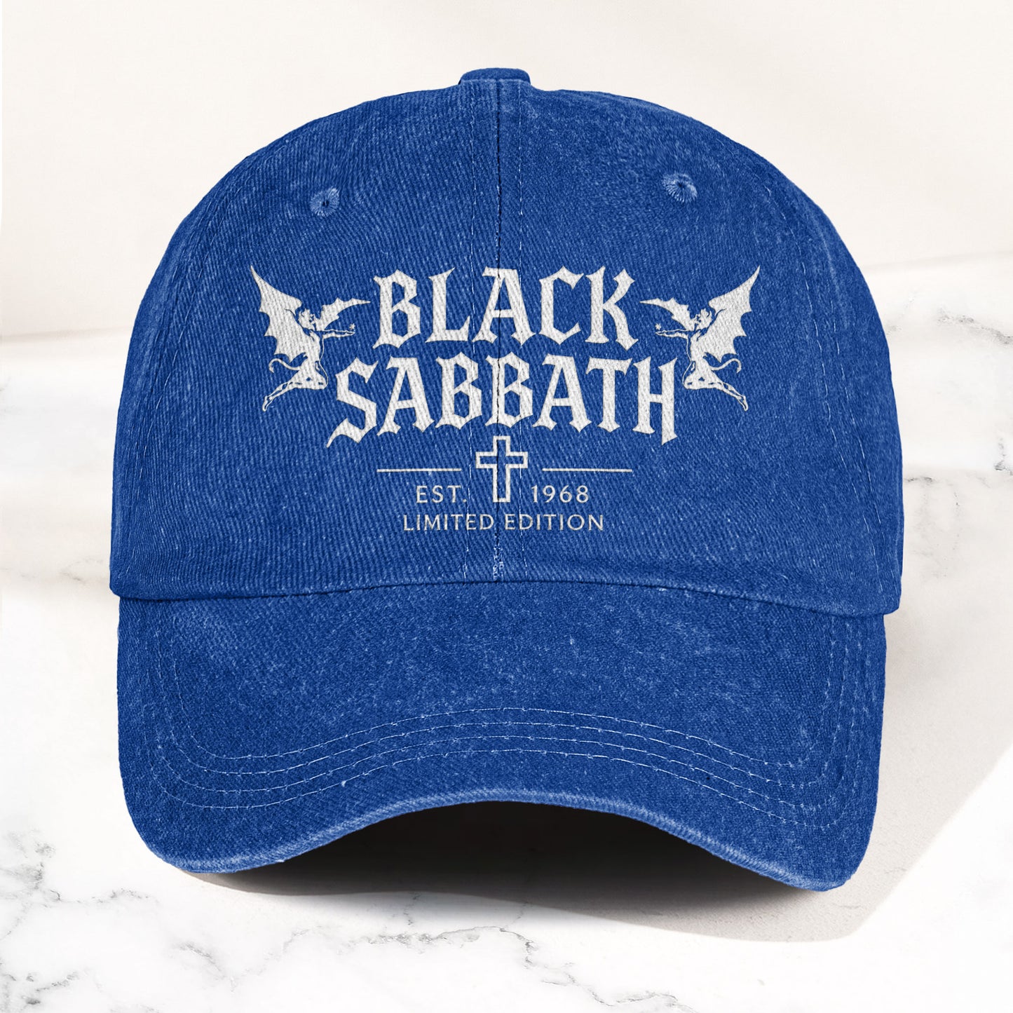 Black Sabbath Band Logo Est 1968 Denim Cap – Retro Vintage Dad Cap Gift For Dad (With Box)
