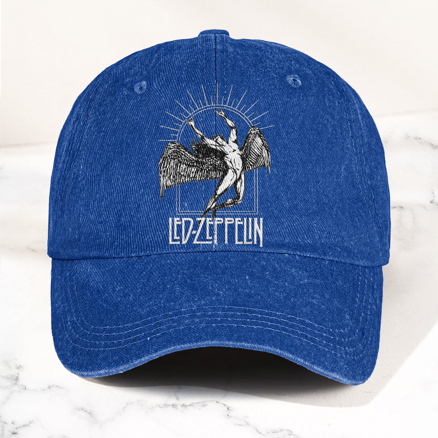 Led Zeppelin Falling Icarus Denim Cap – Retro Vintage Rock Band Dad Cap Gift For Dad (With Box)