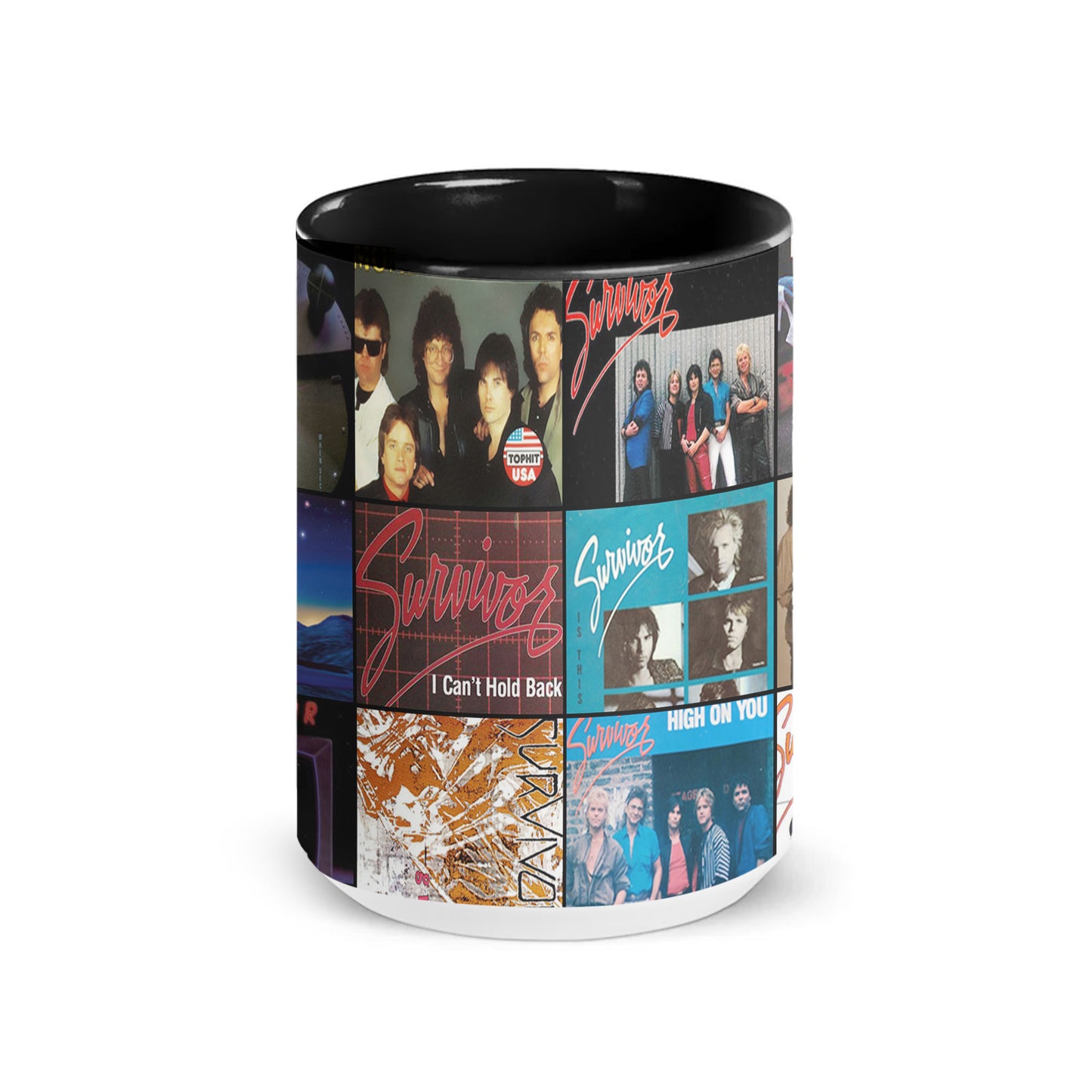 Survivor Accent Mug – Classic Rock Album Cover Collage Gift