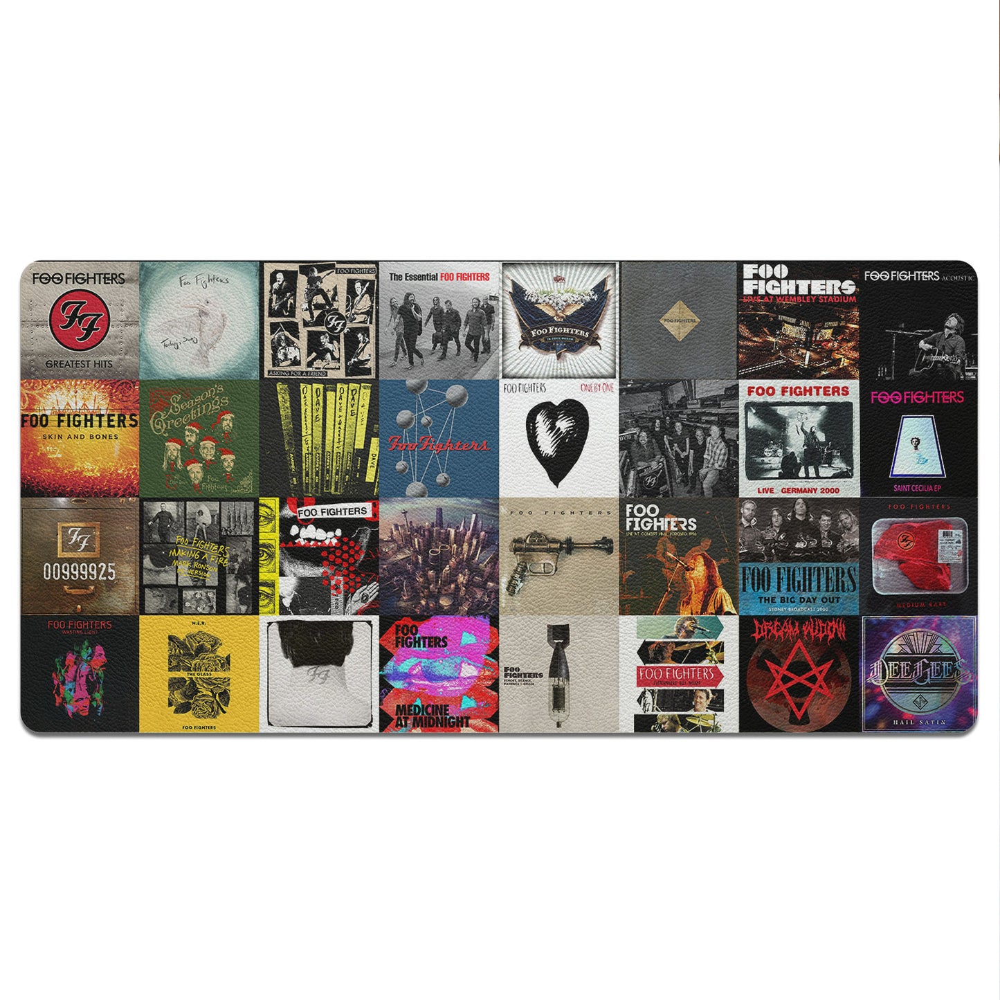 Foo Fighters Band Album Collage Print Desk Mat – Non-slip Office Gift Keyboard Pad Birthday Gift For Music Lovers