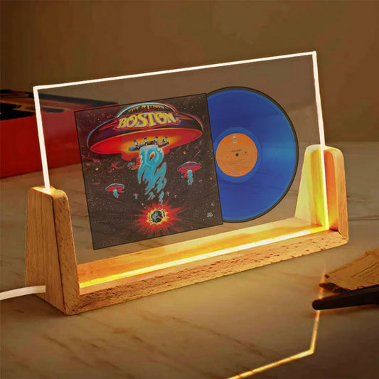 Boston Self-Titled Album Acrylic Light – Classic Rock Blue Vinyl LED Display