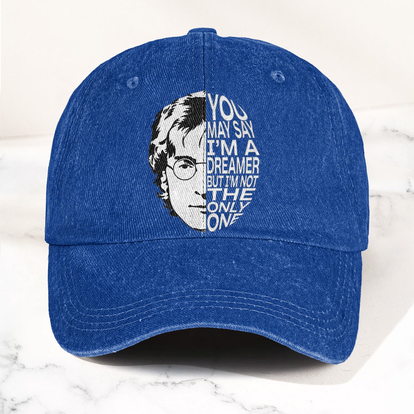 John Lennon You May Say I'm A Dreamer But I'm Not The Only One Denim Cap – Retro Rock Music Fan Cap Gift For Dad (With Box)