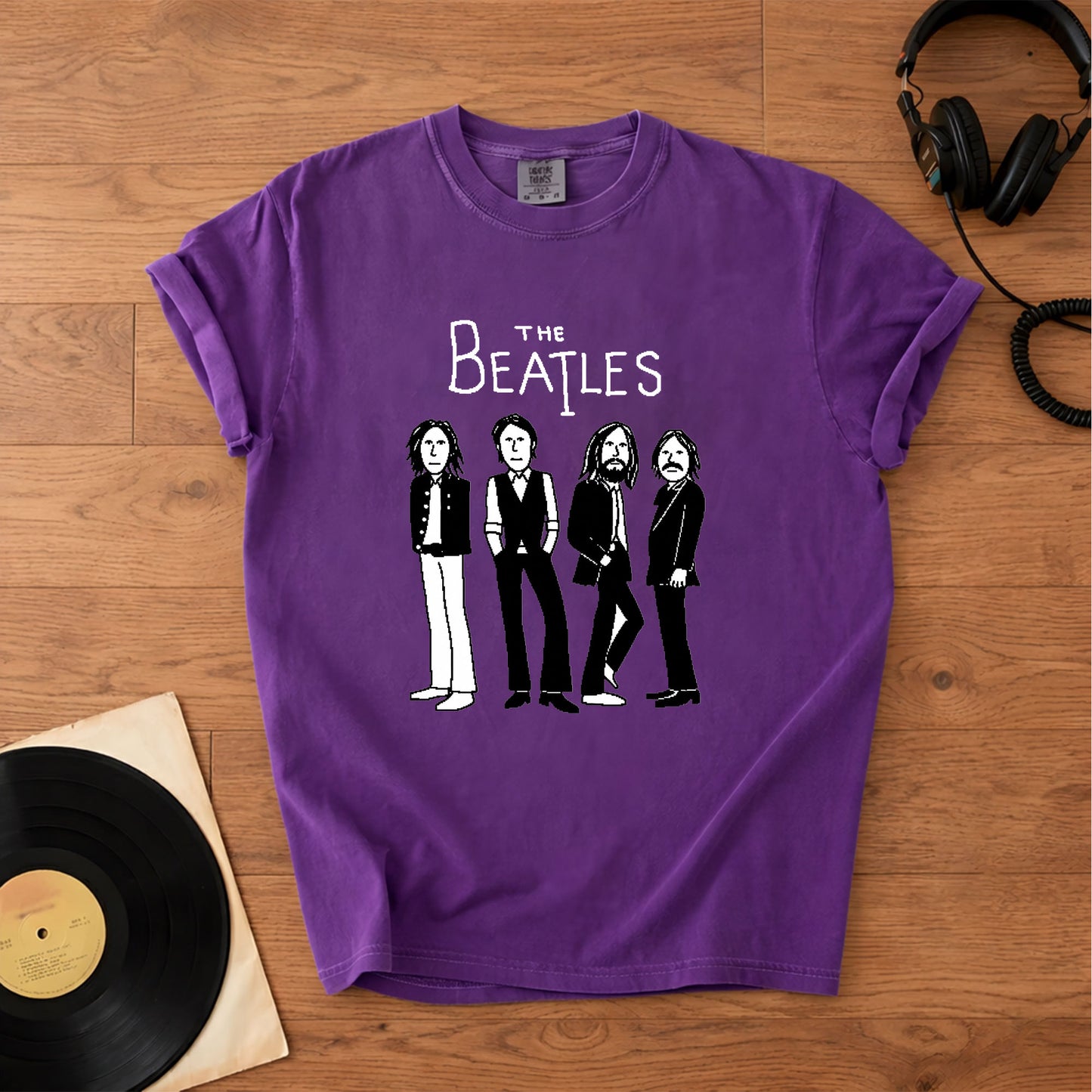 The Beatles Vintage Rock Band Cartoon Design Vintage T-Shirt – Retro Music Merch Tee