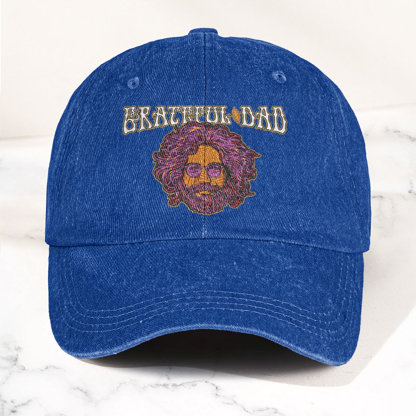 Grateful Dead Jerry Garcia Illustration Denim Cap – Retro Vintage Dad Cap Gift For Dad Father's Day Gift (With Box)