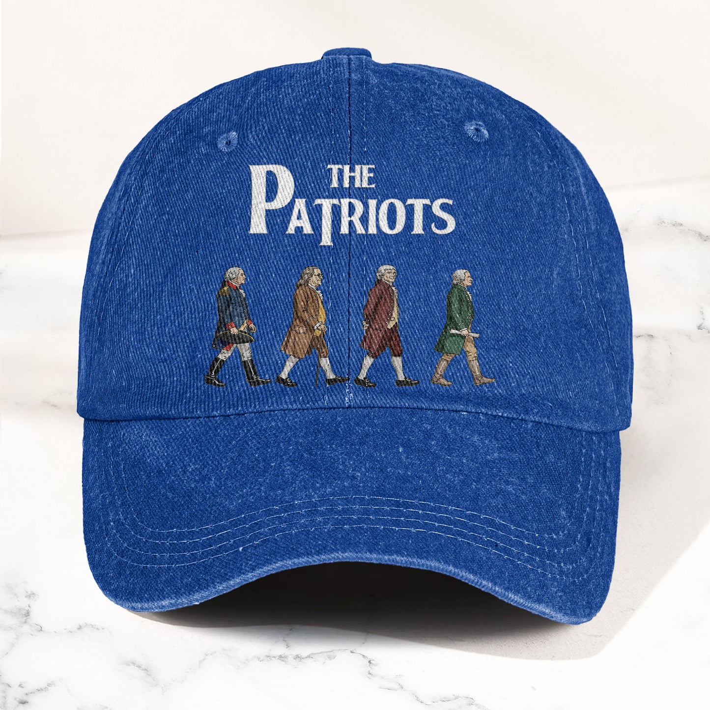 The Patriots Cartoon Illustration Denim Cap – Retro Vintage Dad Cap Gift For Dad (With Box)