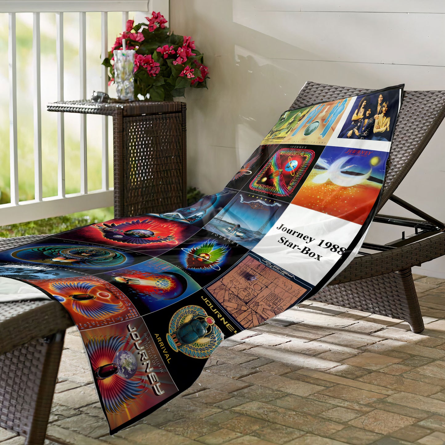 Journey Band Beach Towel – Album Cover Collage Classic Rock Towel