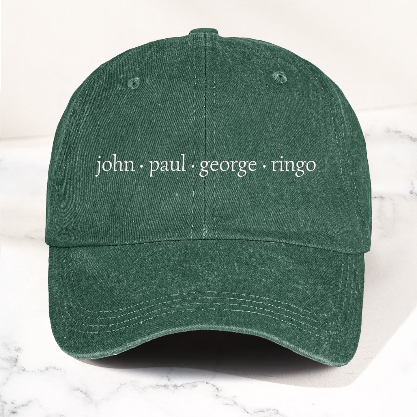John Paul George Ringo Denim Cap – Minimalist Beatles Dad Hat Gift ( With Box)