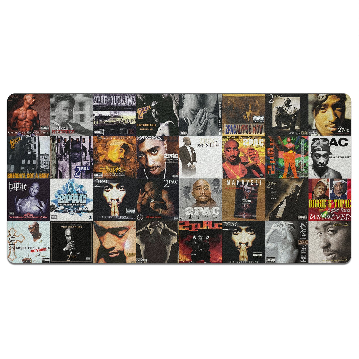 2Pac Vintage Cassette Desk Mat – Non-slip Home Office Gift Keyboard Pad for Rock Music Lovers