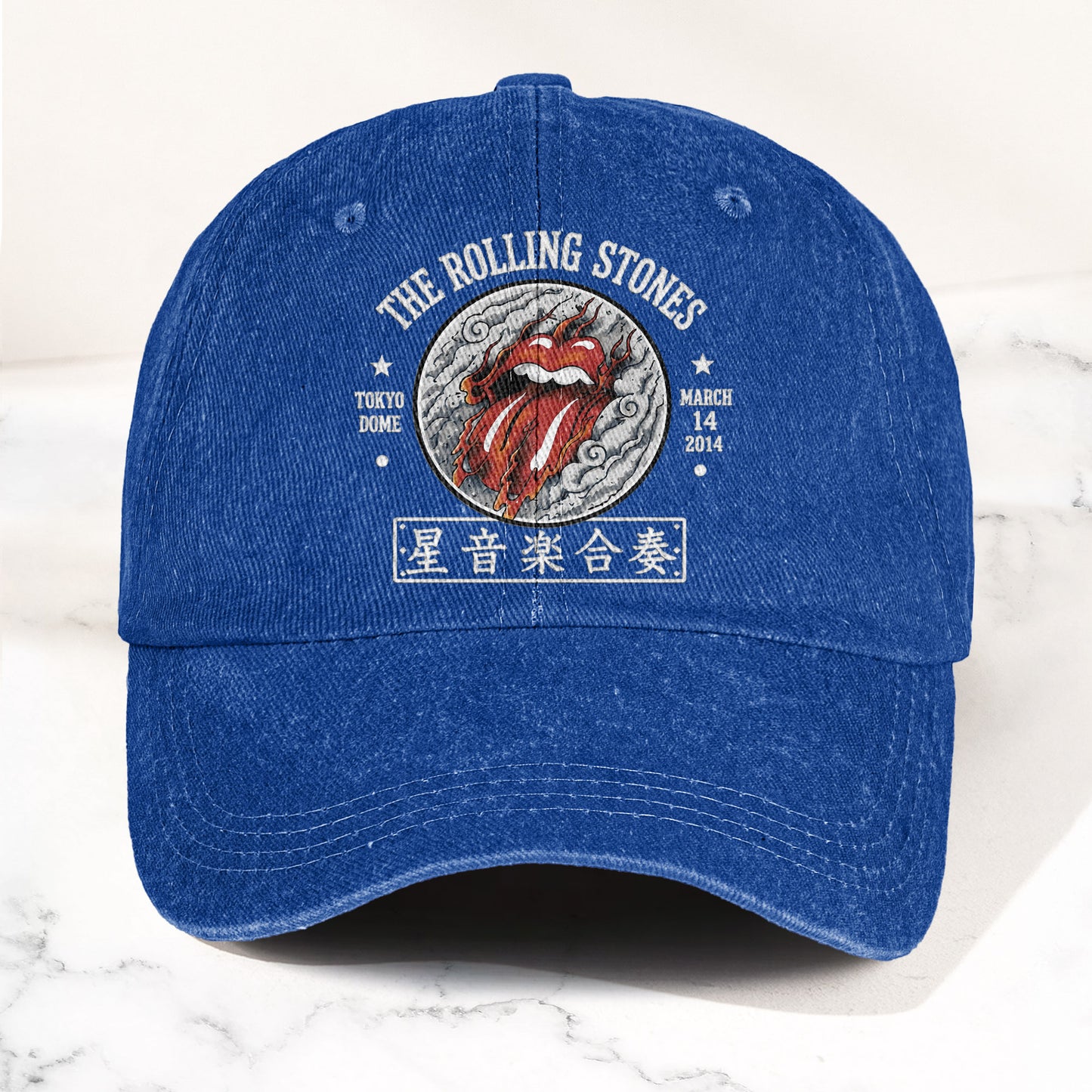 The Rolling Stones 2014 Tokyo Dome Concert Vintage Denim Cap – Retro Dad Cap (With Box)