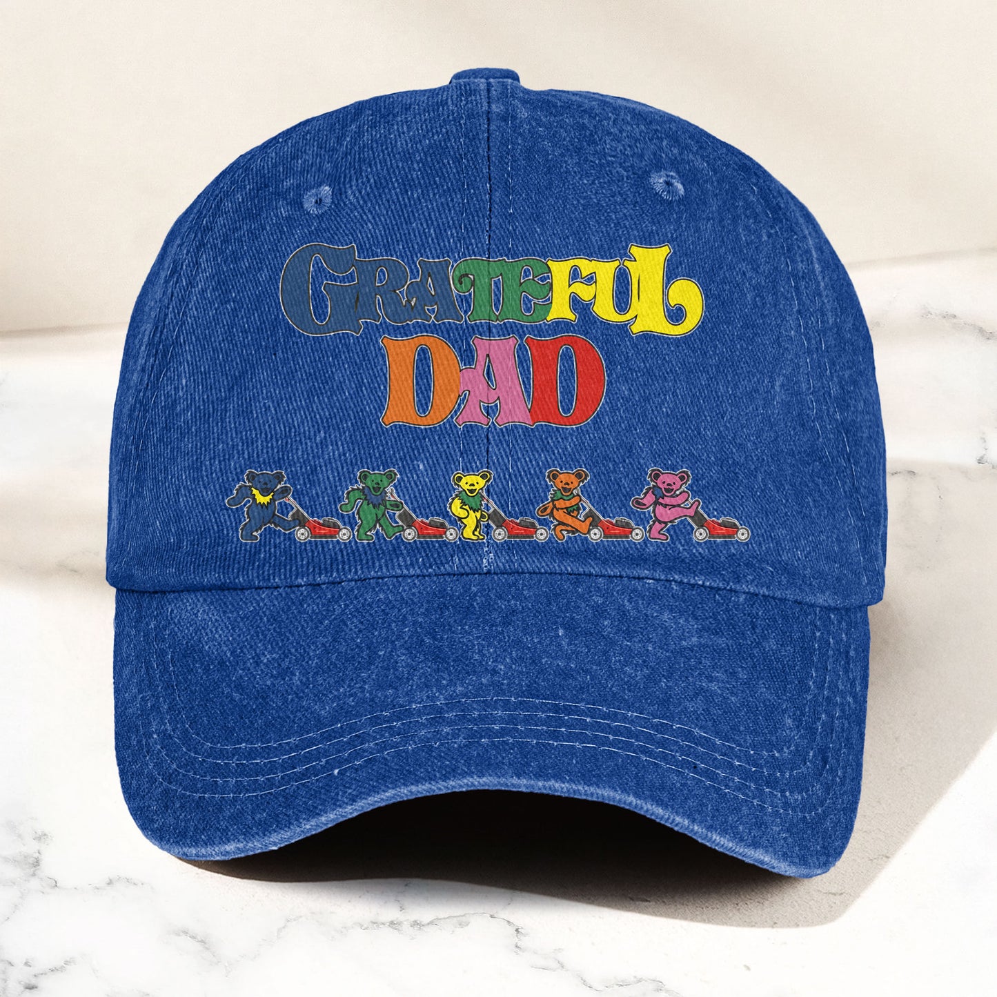 Grateful Dead Denim Cap – “Grateful Dad” Dancing Bears Dad Hat