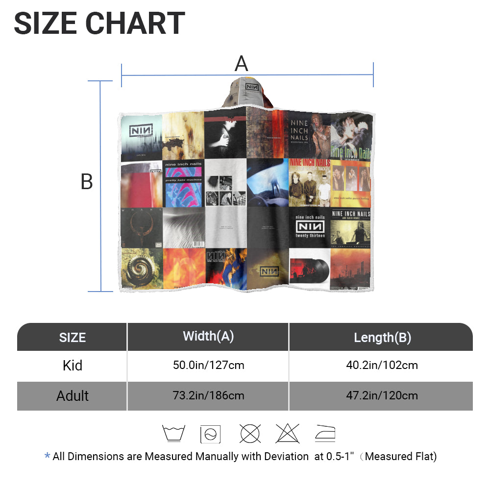 Nine Inch Nails Album Art Wearable Hooded Blanket – Industrial Rock Gift