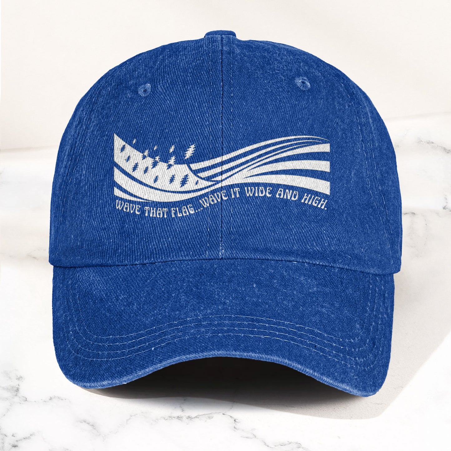 Grateful Dead Wave That Flag US Blues Denim Cap – Retro Vintage Dad Cap Gift For Dad (With Box)