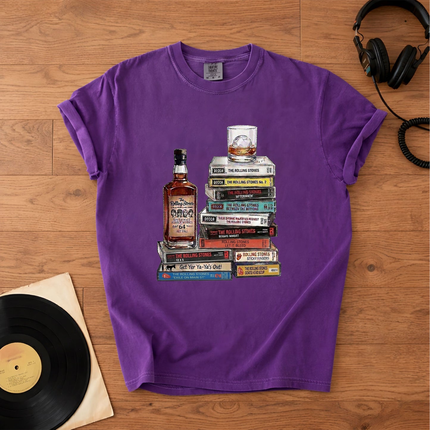 The Rolling Stones Cassette Collection T-Shirt – Retro Music The Rolling Stones Band Merch Tee
