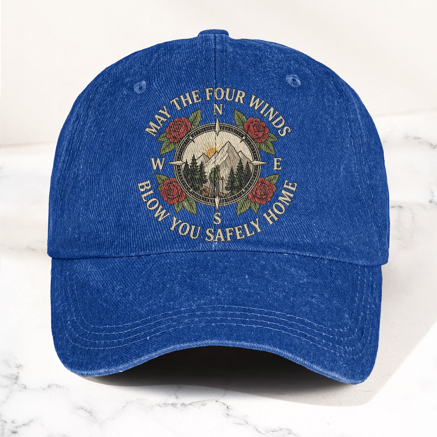Grateful Dead Franklin's Tower May The Four Winds Blow You Safely Home Hiking Lyrics Denim Cap – Retro Vintage Dad Cap Gift For Dad (With Box)