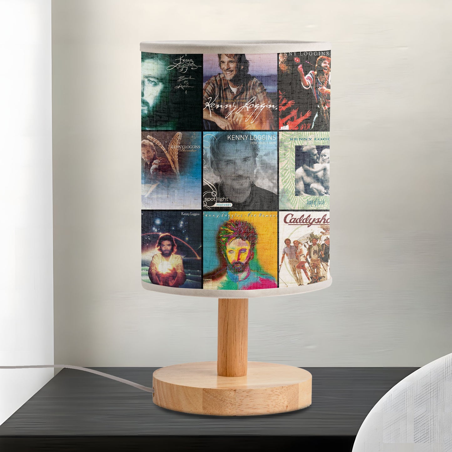 Kenny Loggins Album Collage Lamp – Soft Rock Nostalgia Night Light for Music Lovers