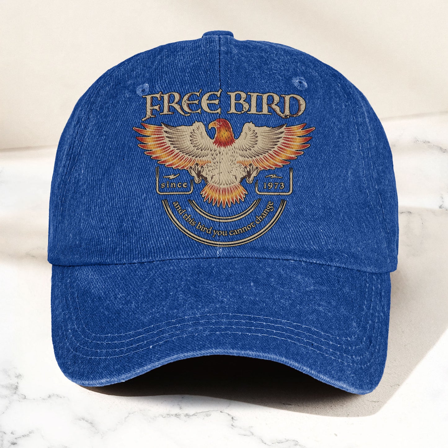 Lynyrd Skynyrd Denim Cap – “Free Bird” Vintage Eagle Dad Hat