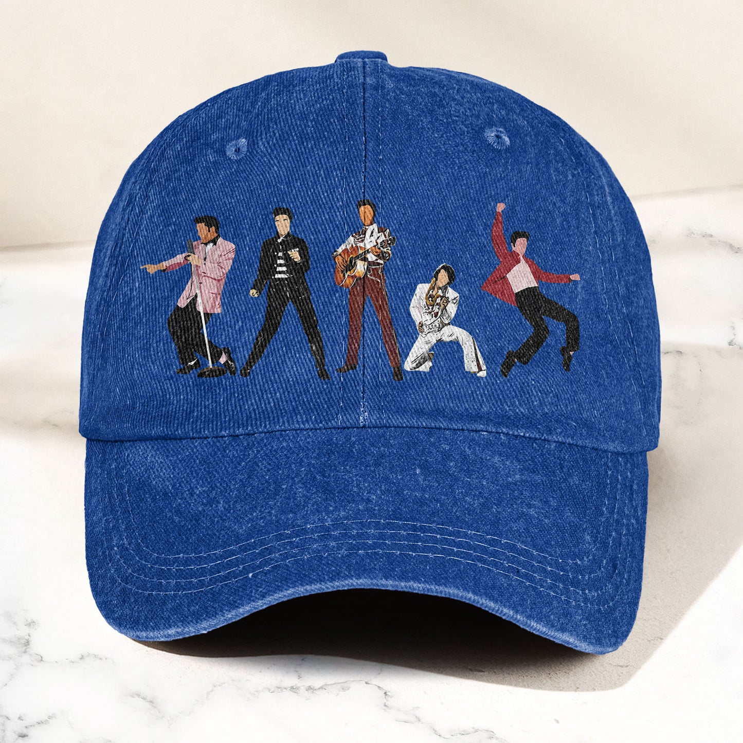 Elvis Presley Denim Cap – Iconic Eras Graphic Dad Hat (With Box)