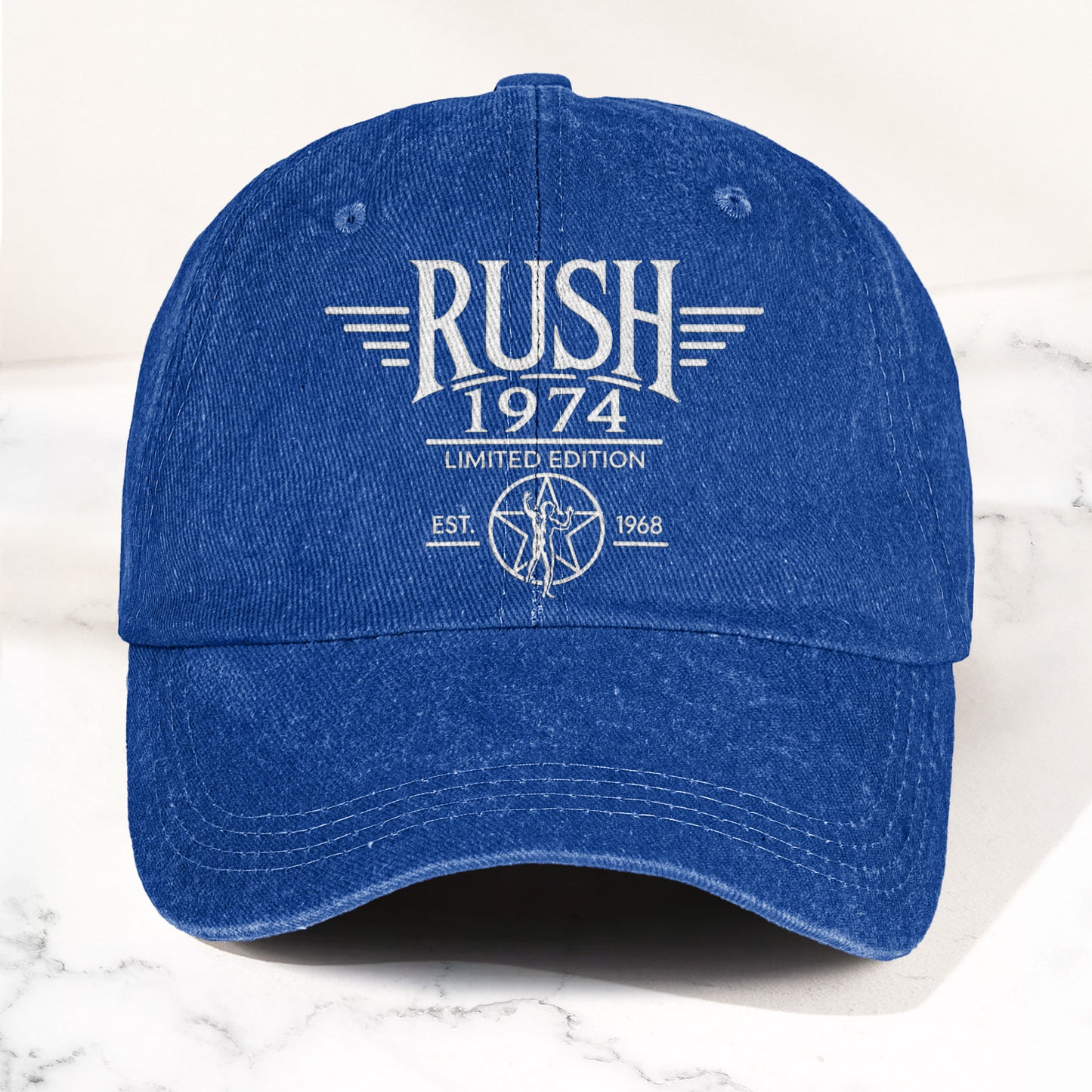 Rush Band Logo 1974 Starman Denim Cap – Vintage Dad Cap Gift For Dad (With Box)