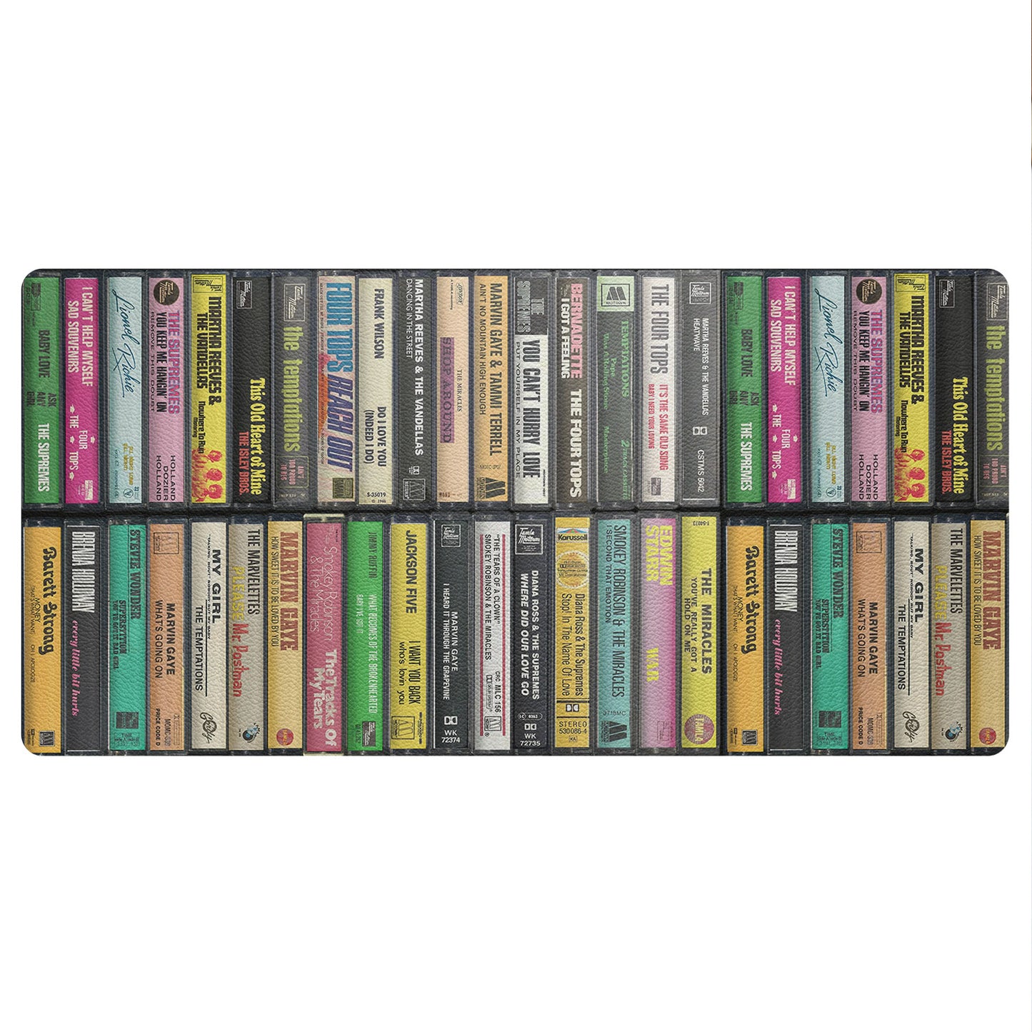 Motown Cassette Tape Art Print 1960s Music Desk Mat – Non-slip Home Office Gift Keyboard Pad Birthday Gift For Music Lovers