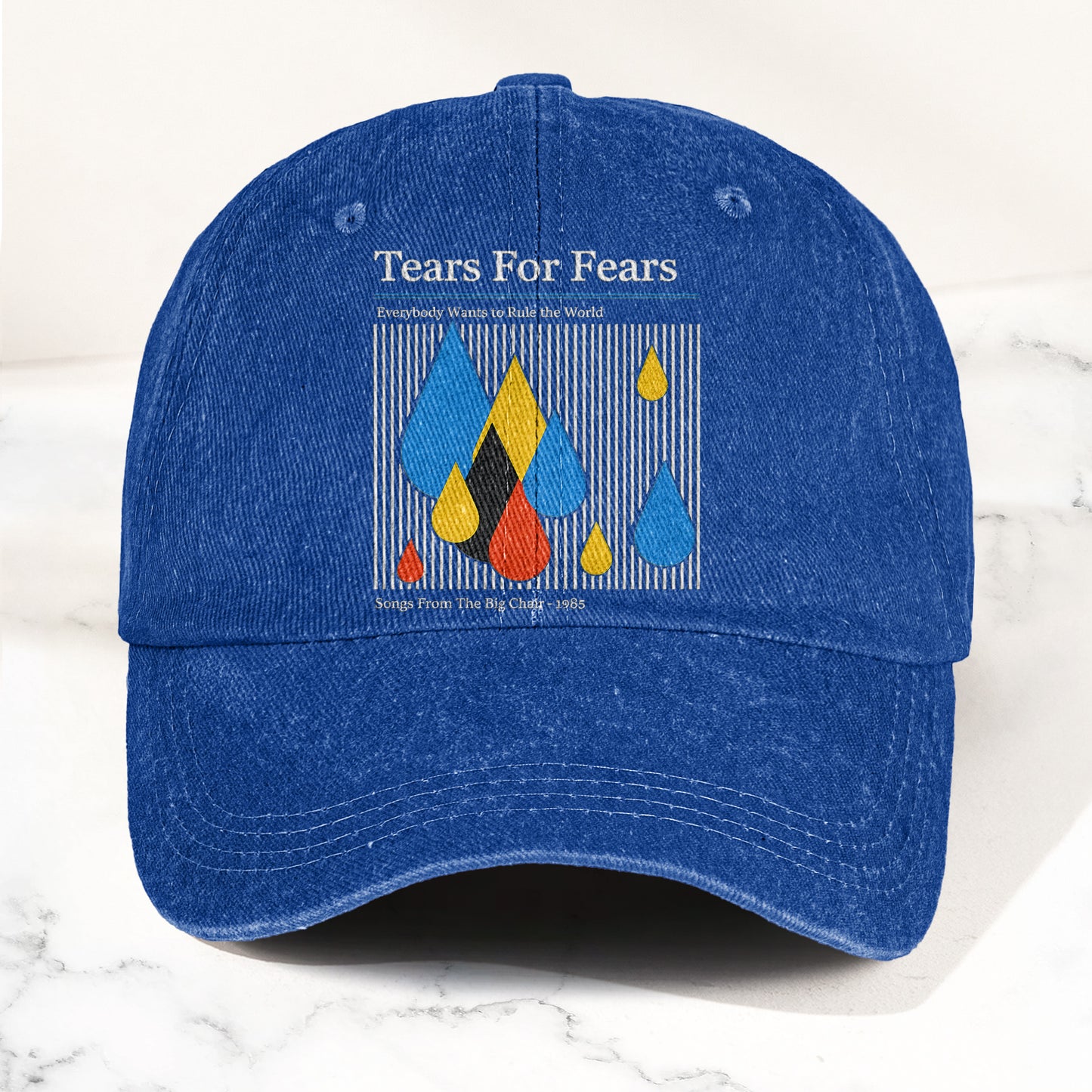 Tears for Fears Songs from the Big Chair 1985 Graphic Denim Cap – Retro Rock Music Fan Cap (With Box)