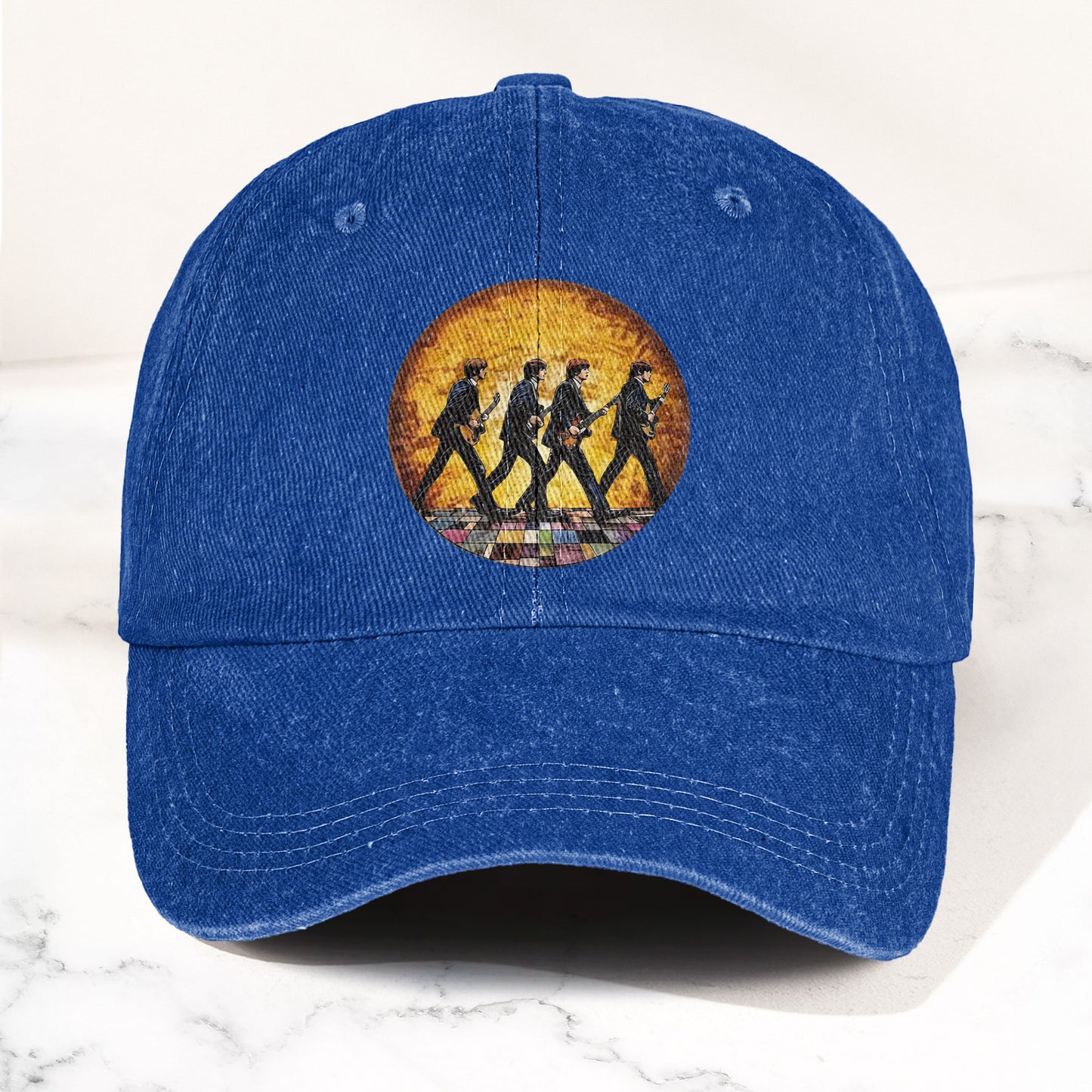 The Beatles Retro Crossing Album Art Sun Catcher Denim Cap – Iconic Album Design ( With BOX)