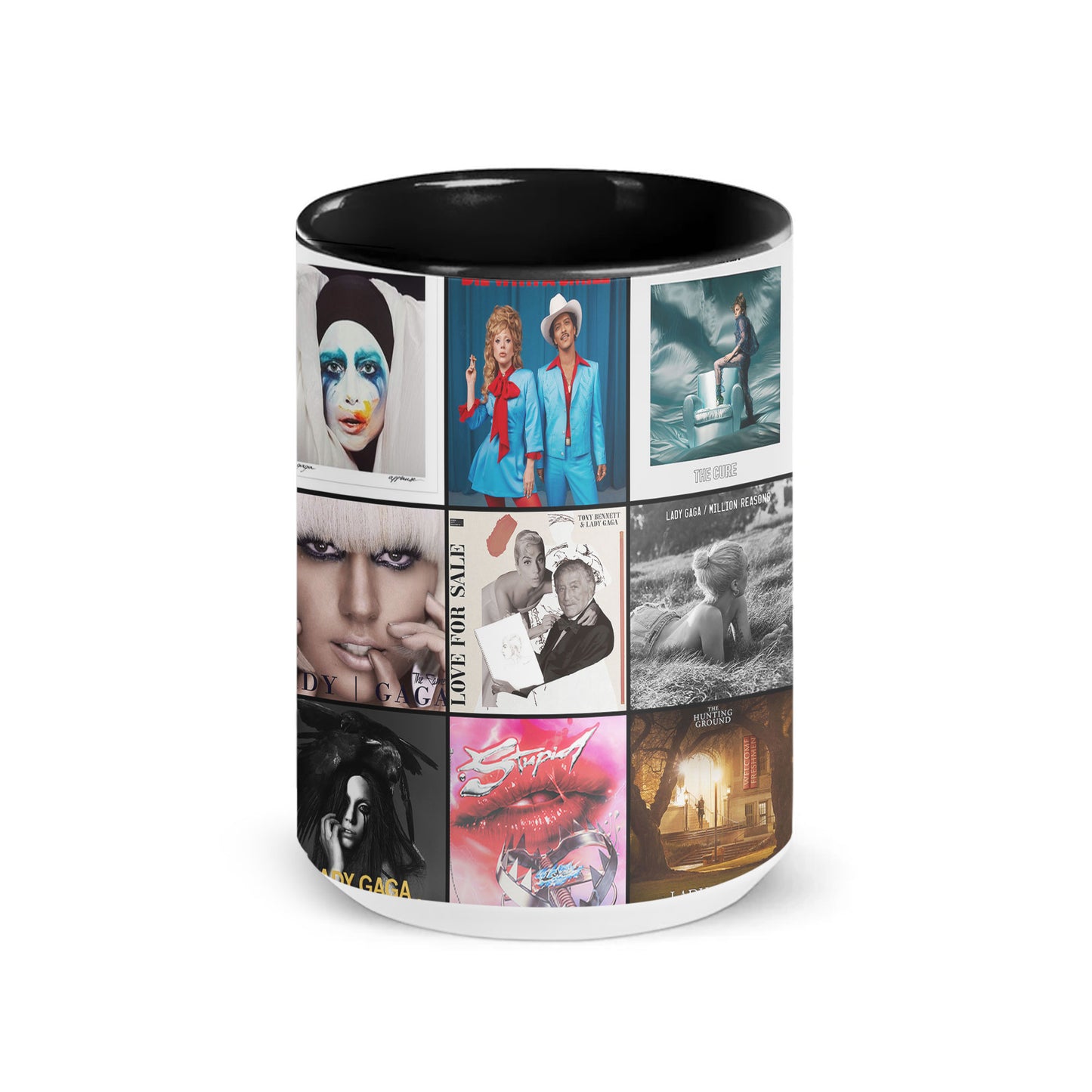 Lady Gaga Accent Mug – Pop Icon Album Cover Collage Gift