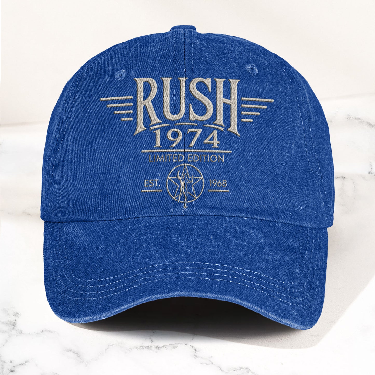 Rush 1974 Starman Logo Denim Cap – Vintage Dad Cap Gift For Dad (With Box)