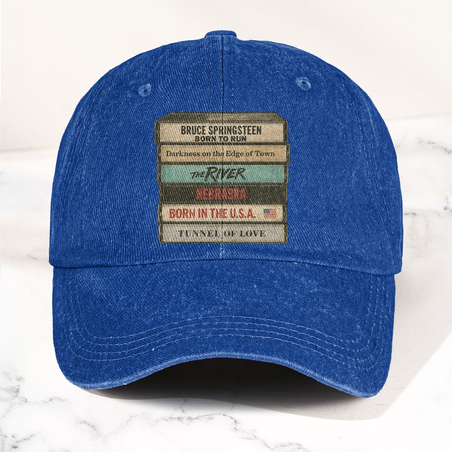 Bruce Springsteen Iconic Cassette Tape Denim Cap – Retro Rock Music Fan Cap (With Box)