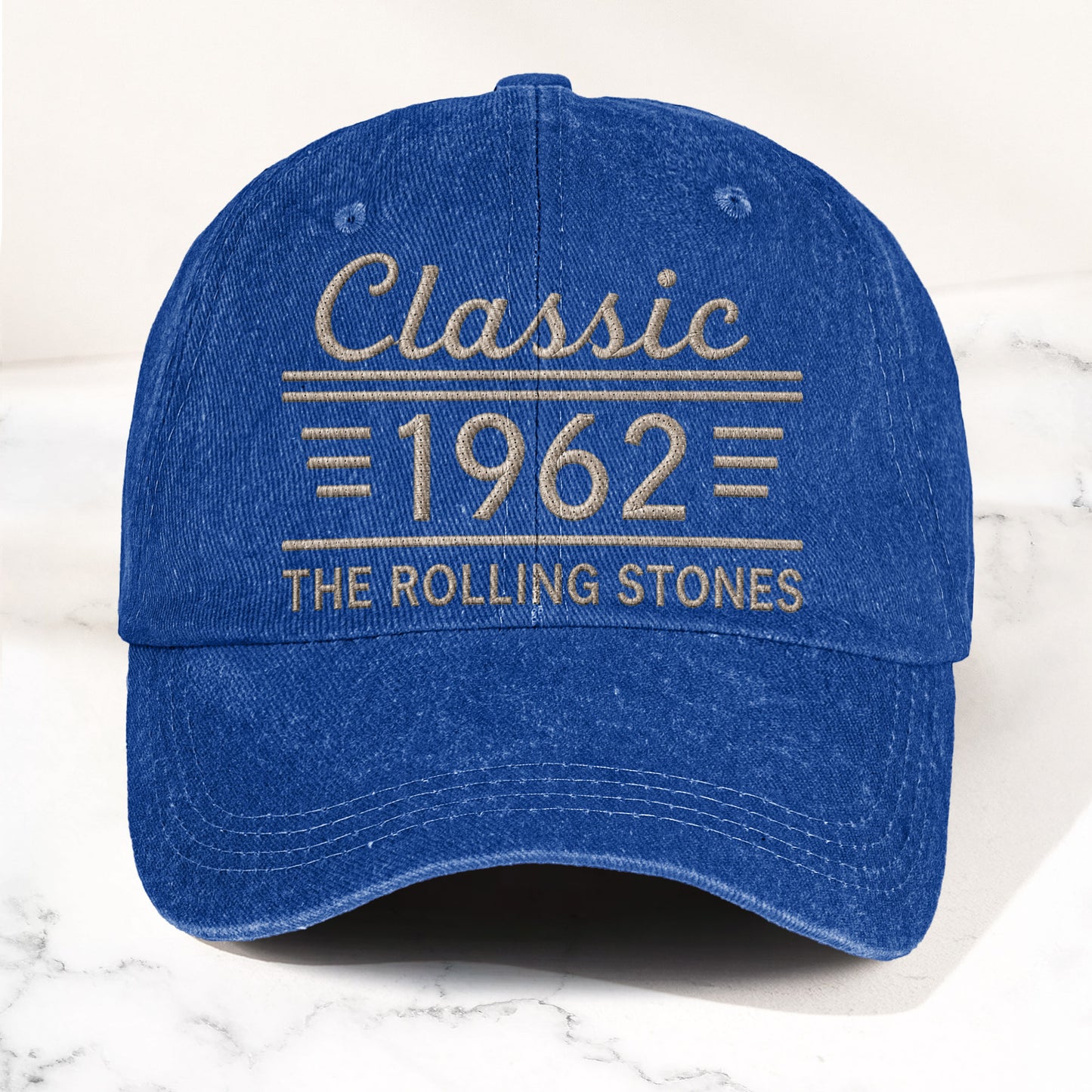 The Rolling Stones Classic 1962 Est Rock And Roll Band Music Merch Denim Cap – Retro Vintage Dad Cap Gift For Dad (With Box)