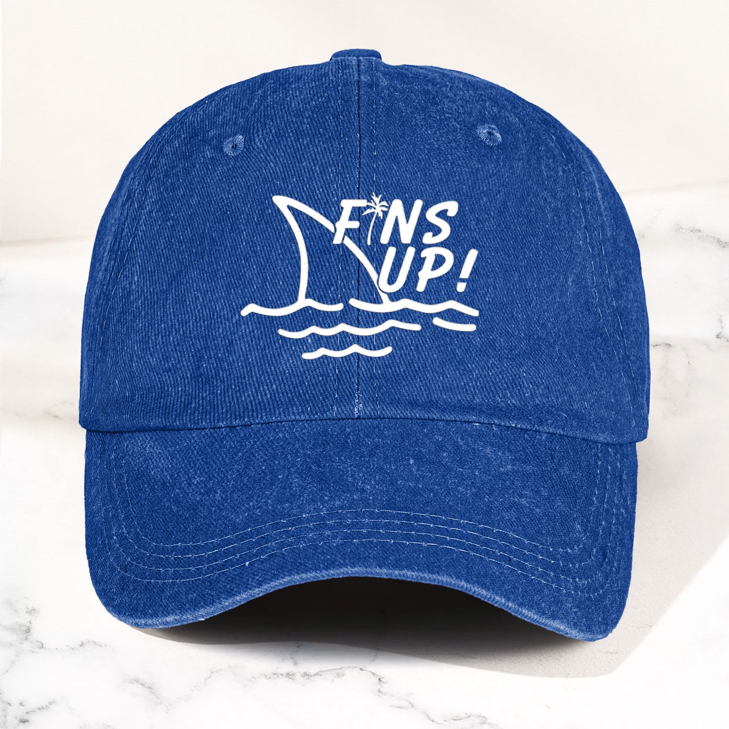 Jimmy Buffett Denim Dad Cap – Fins Up Margaritaville Beach Vibes Hat (With BOX)