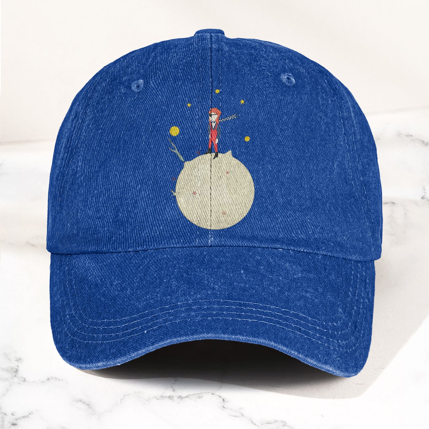 Ziggy Stardust Denim Dad Cap – Retro David Bowie Merch Design (With BOX)