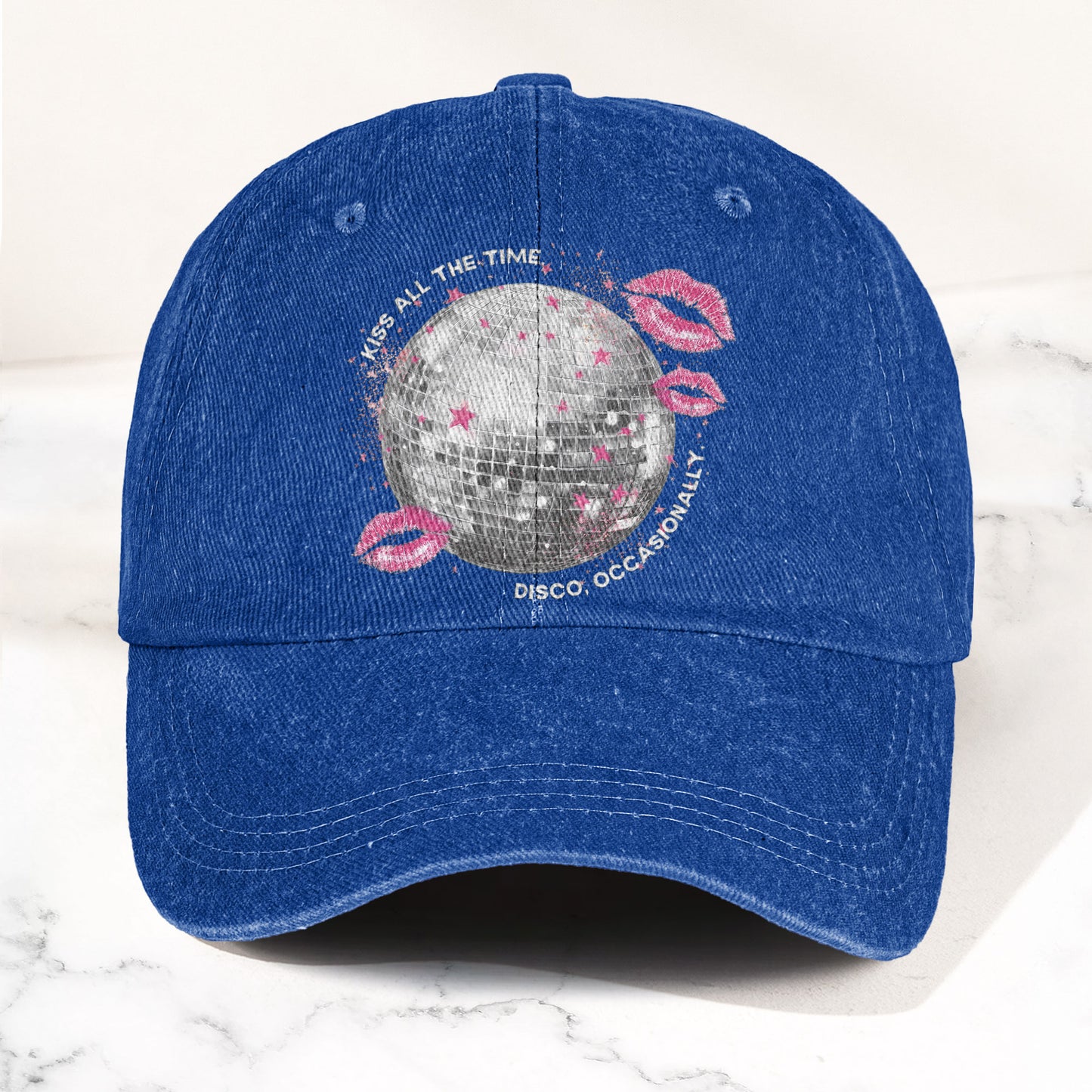 Harry Styles Kiss All The Time Disco, Occasionally Denim Cap – Retro Vintage Dad Cap Gift For Dad (With Box)