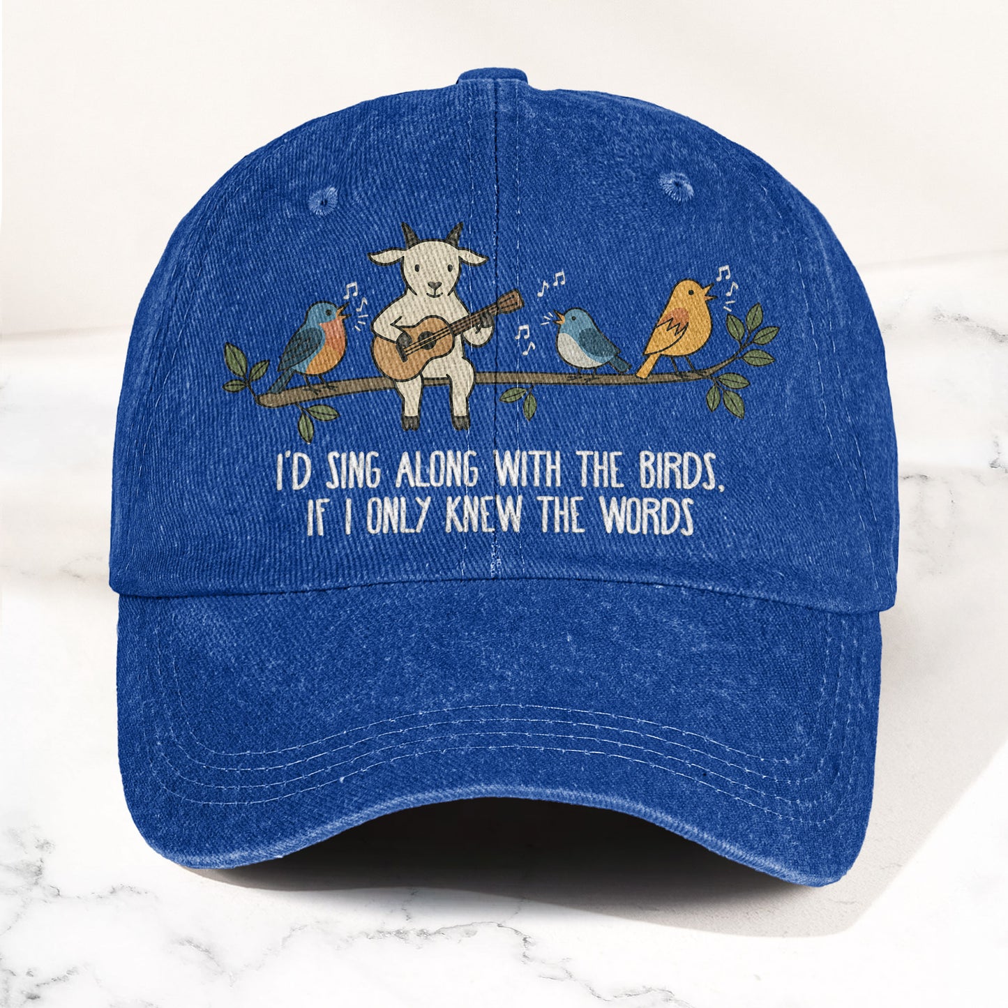 Billy Strings Gild the Lily Lyrics Goat Acoustic Guitar Cosmic Bluegrass Vintage Denim Cap – Retro Vintage Dad Cap Gift For Dad (With Box)